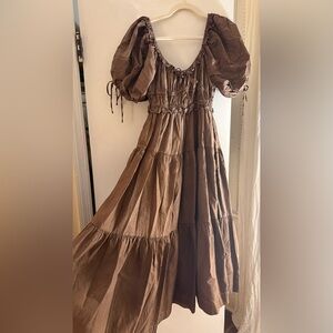 En Saison puff sleeve midi dress